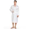 Men's Back Groom Groom Wedding Morning Robe Spring and Autumn Long Cardigan Home Nightgown Simulation Silk Can Be Worn Outside