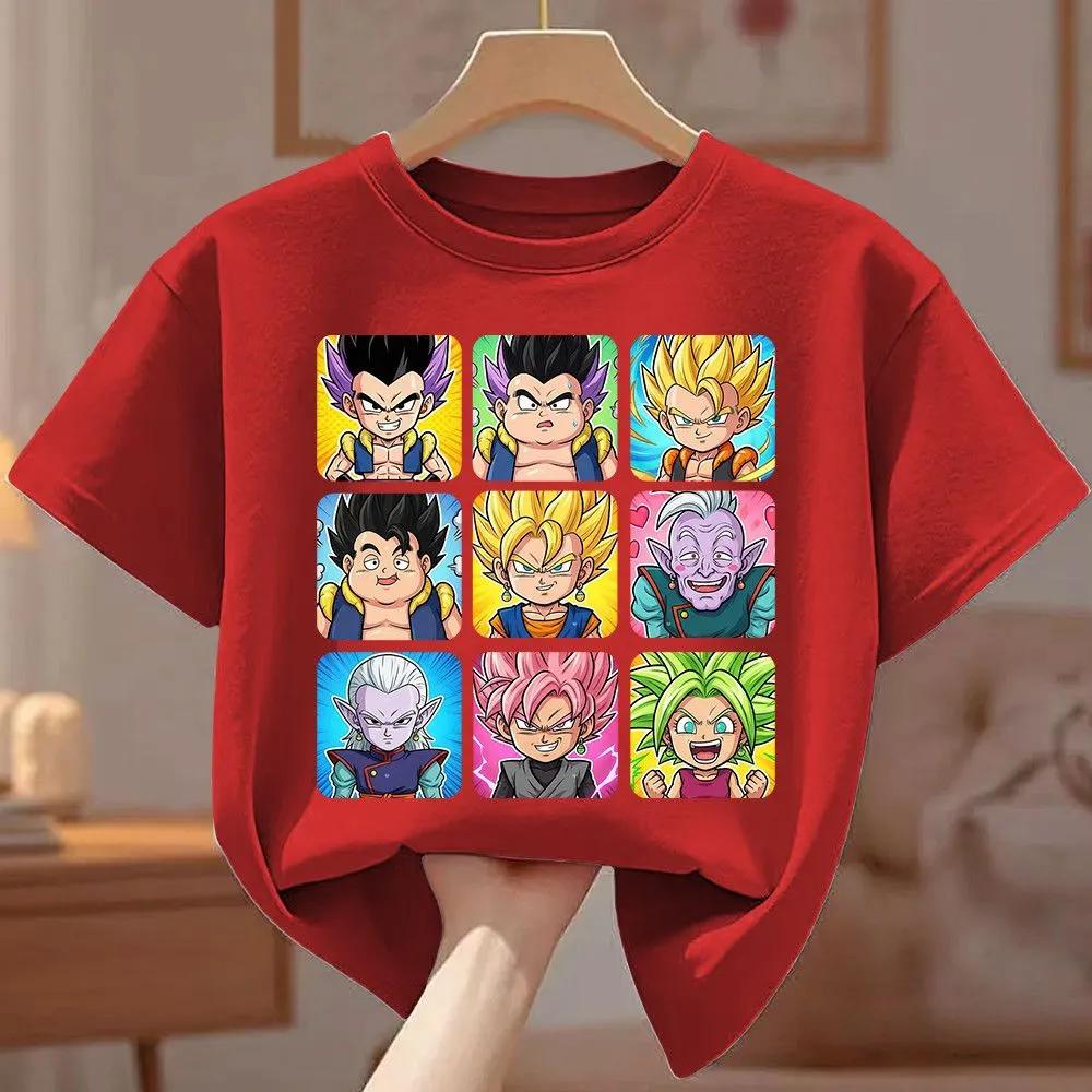 Personalized Anime Dragon Ball Cartoon Summer Childrens ShortSleeved Pure Cotton RoundNeck Loose TShirt