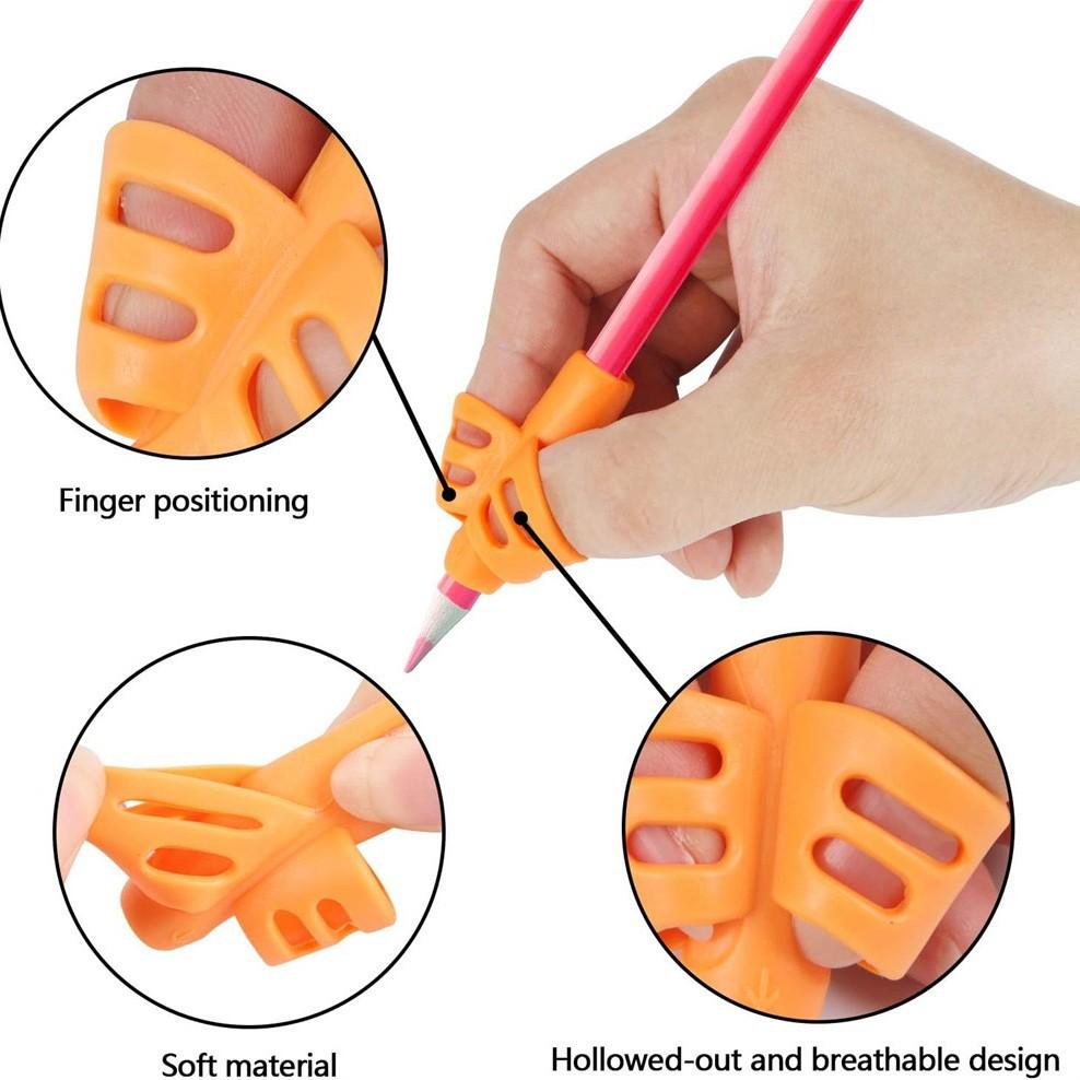 4pcs Silicone Pen Grip Set, Ergonomic Design for Handwriting Correction & Posture Training, Suitable for Beginners