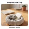 Resin Fruit Tray with Open Center Textured Sculptural Bowl Sleek for Tabletop