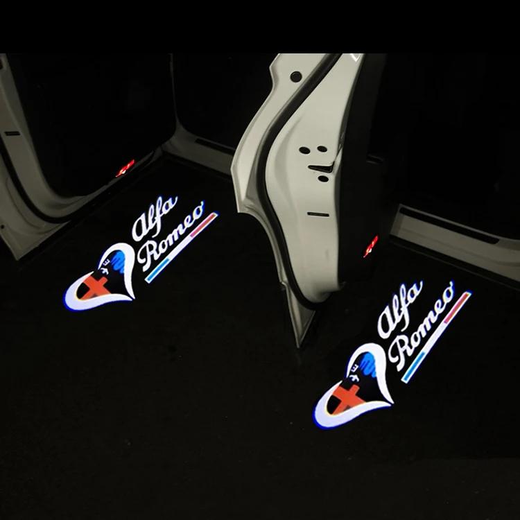 Car Stickers For Alfa Romeo 2pcs For Alfa Romeo 159 LED Car Door Welcome Light Projector Logo for Alfa Romeo 159 Mito Stelvio Br