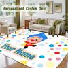 Crystal Velvet Square Rug Custom NameEl Payaso Plim Plim Pattern Non Slip Home Floor Decor Rug