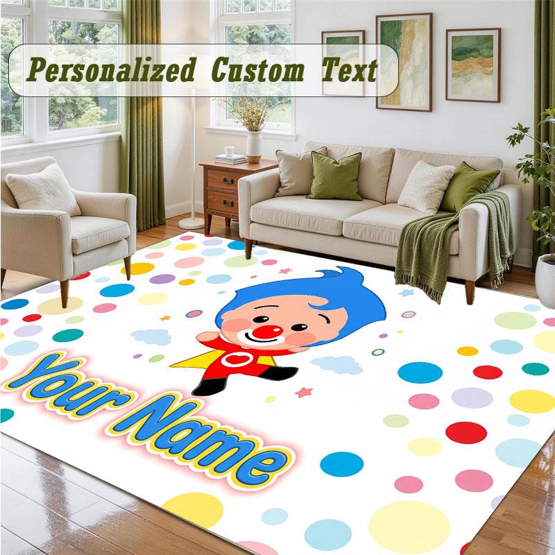 Crystal Velvet Square Rug Custom NameEl Payaso Plim Plim Pattern Non Slip Home Floor Decor Rug