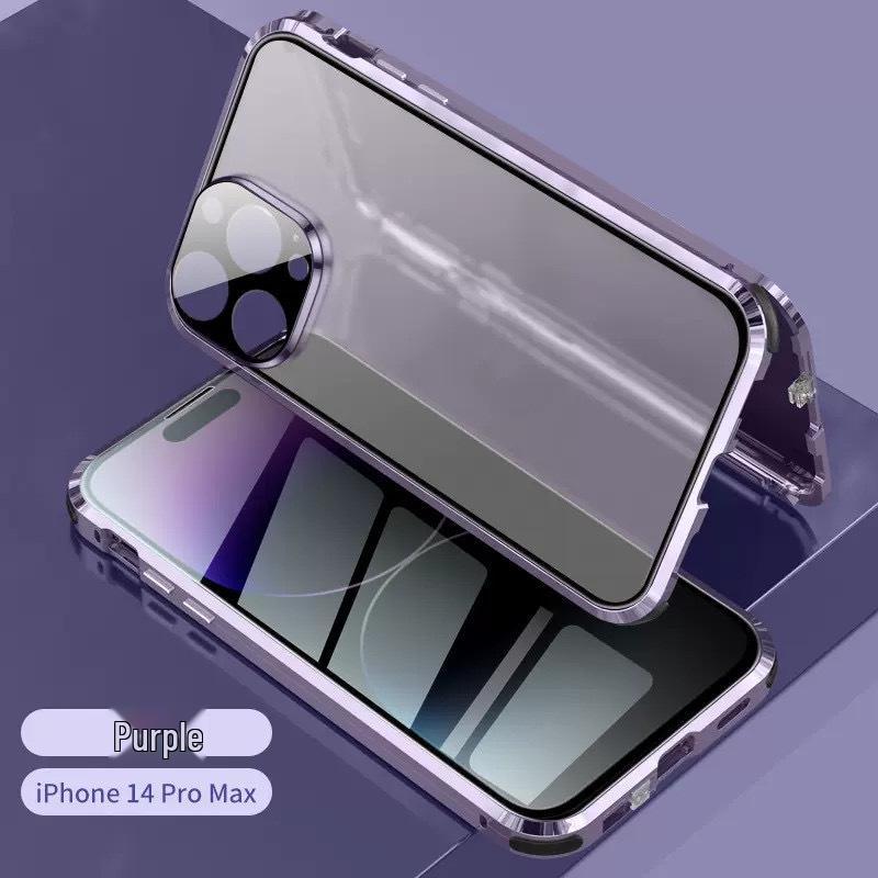 Anti-Peep Magnetische Spiegelhülle für iPhone 13/14/15/16 Pro Max mit beidseitigem Glasschutz