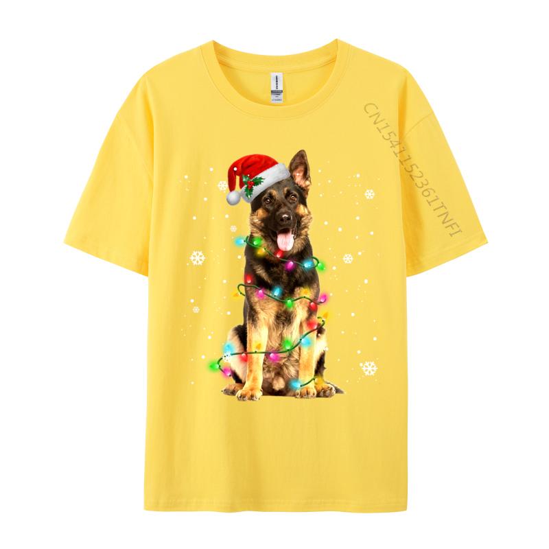 Gerunisex Shepherd Dog Tree Christmas Sweater Xmas Dogs Tshirts Tops Shirts Black On Sale Novelty Cotton Unisex Top Tshirts