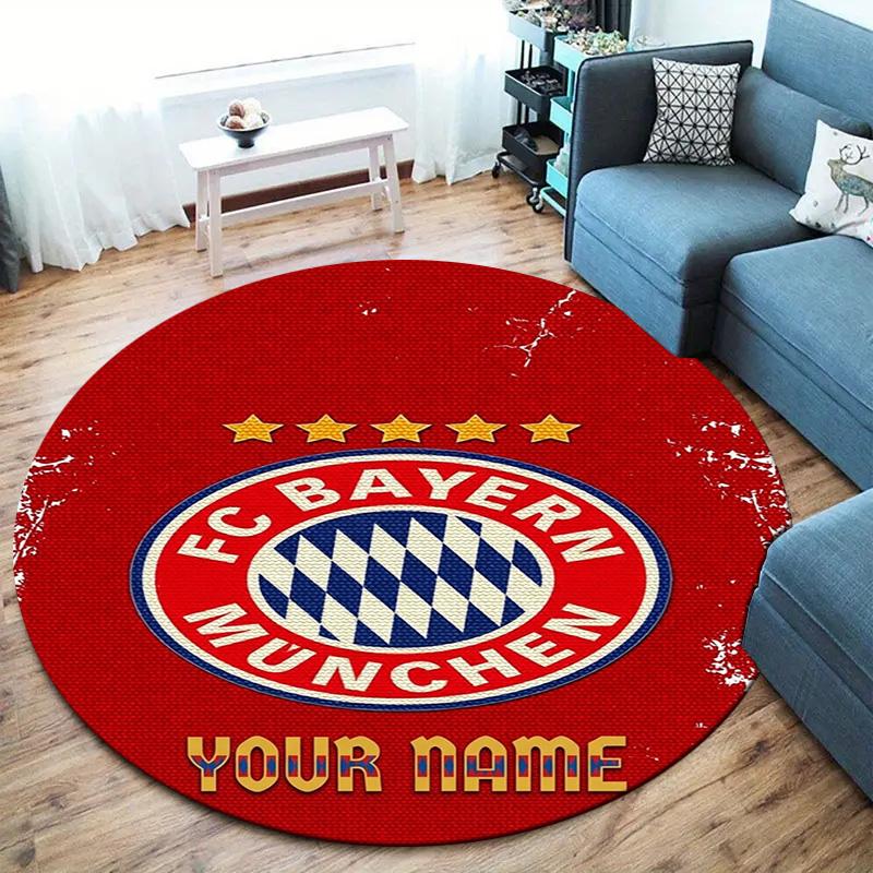 Bayern Munich Fan Gear Custom Name Round Area Rug Carpet Rug For Living Room Bedroom Sofa Playroom Decor Nonslip Floor Mat