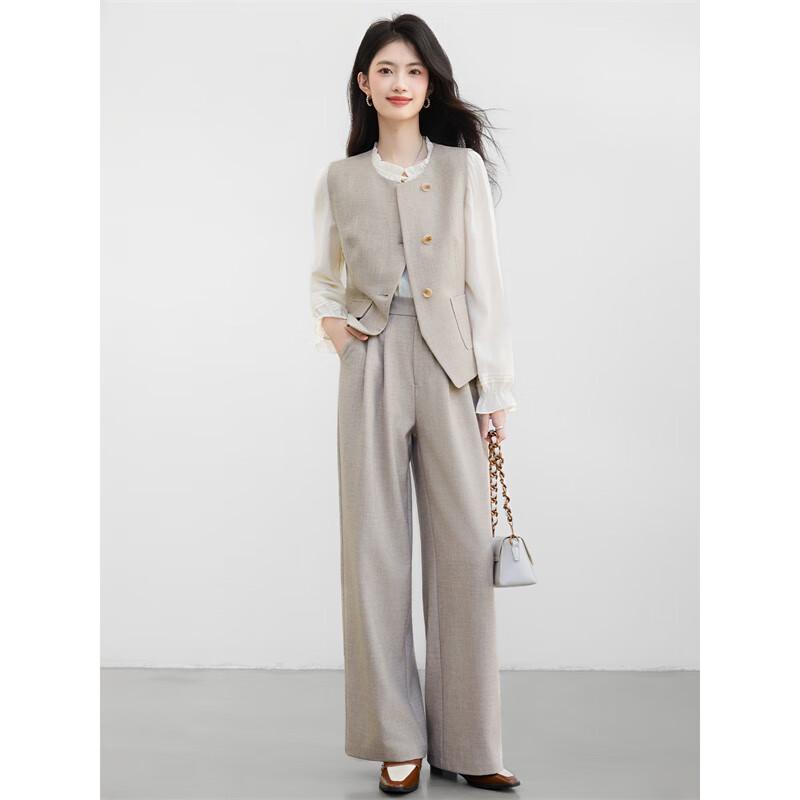 Women s Wool Blend Vest & Long-Sleeve Suit Set M