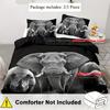 2/3Pcs, Soft And Comfortable Elephant Down Quilt Cover Elephant Bedding Set, Animal Pattern Bedding Set, 3D Elephant Double Size