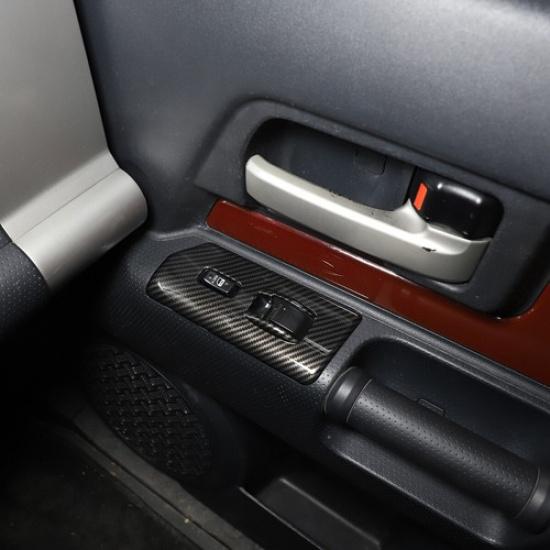 Window Glass Lift Switch Frame Trim ABS Carbon Kits For Toyot-a FJ Cruiser 07-21