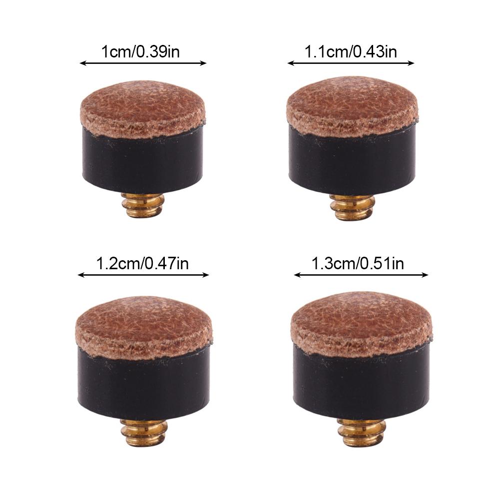 10Pcs/Pack 10/11/12/13mm Billiard Replacement Set Pool Cue Tips Pool Billiard Cue Stick Ferrules Screw-On Tips for Snooker
