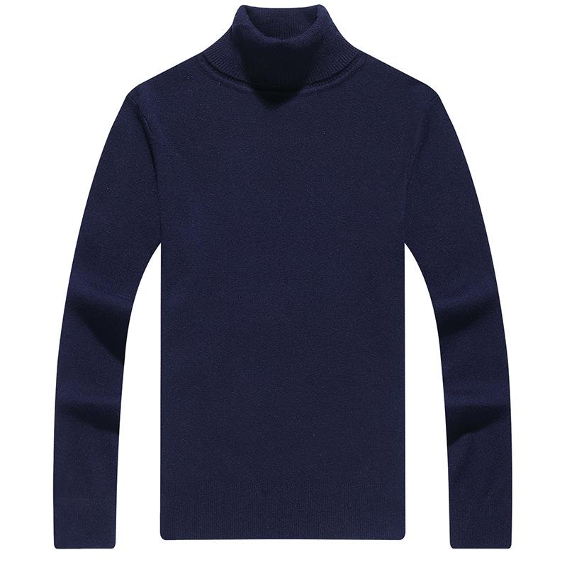 Men's sweater knitted bottoming Slim solid color high neck pullover sweater multi-color