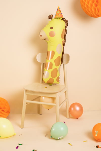 Partydeco Balon Foliowy Cyfra 1 Zyrafa 42X90 Cm Mix