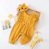 0-18 Months Baby Girl Bodysuit Newborn Baby Girl Romper Sleeveless Jumpsuits+Headband Infant Girl Summer Fashion Playsuit Outfit