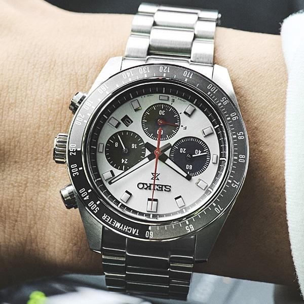 Seiko Pánske SBDL095 (PROSPEX SPEEDTIMER Solárny Chronograf) Okrúhle hodinky Silver Stainless