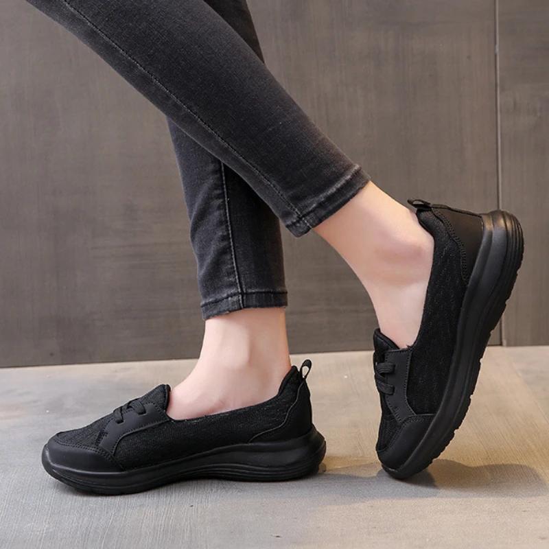 Fashion Shallow Mouth Versatile Women's Shoes 2024 Autumn New Low Top Flat Bottom Walking Casual Vulcanized Women's Shoes Zapatos Mujer