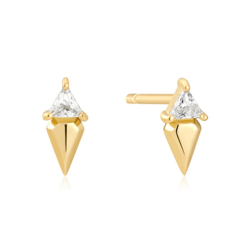 ANIA HAIE Triangle Cubic Zirconia 925 Silver Earrings / Ear Jacket E059-04G