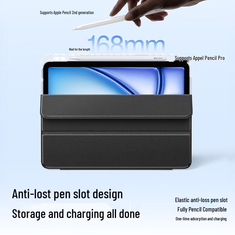 ShineMore Transparent Acrylic iPad Case with Pen Slot