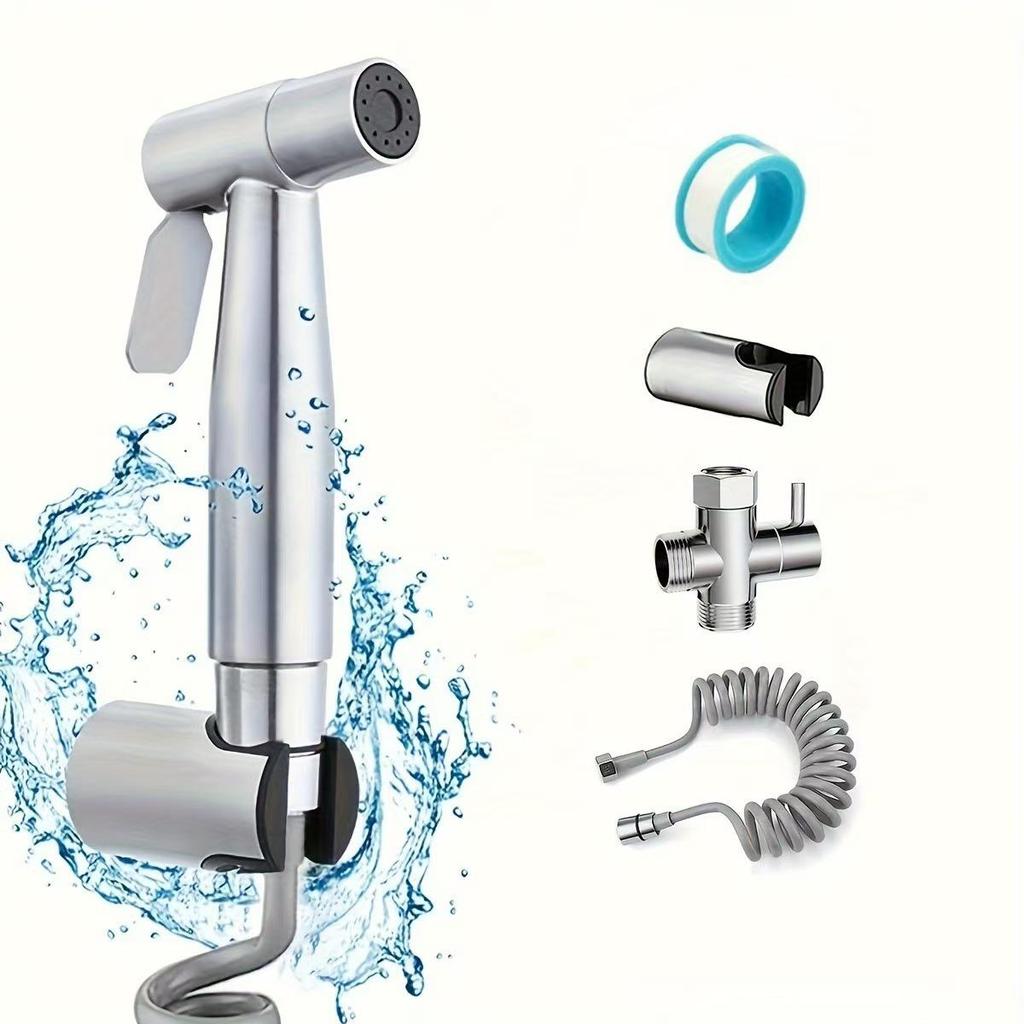 Dual Angle Valve Bidet Kit: High-Pressure Booster Spray Gun for Bathrooms