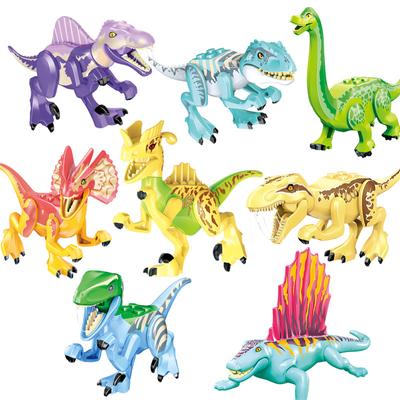 Mundo de Dinosaurios Geniales Jurásicos Triceratops Velociraptor Indominus T-Rex Modelo Ensamblar Bloques de Construcción Juguetes Para Niños Regalo Niño
