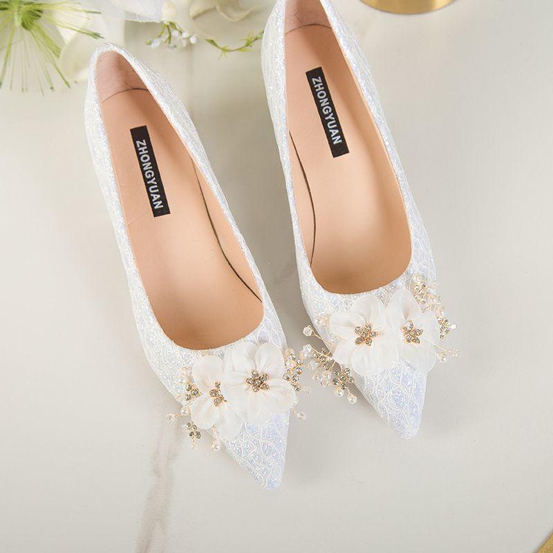 Wedding dresses are not tired of daily wear, wedding shoes for women in 2025, new fashion French niche high-end wedding shoes for women