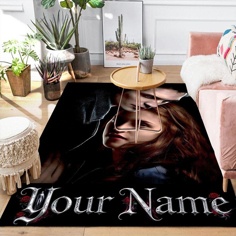 Custom 1Pc Name Flannel Personalized Rug Non Slip Floor Mat Soft Carpet for Living  Bedroom Office Home Decor Gift
