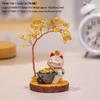 Lucky Cat Crystal Fortune Tree Ornament