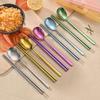 Portable Titanium Chopsticks & Spoon Set with Carry Case