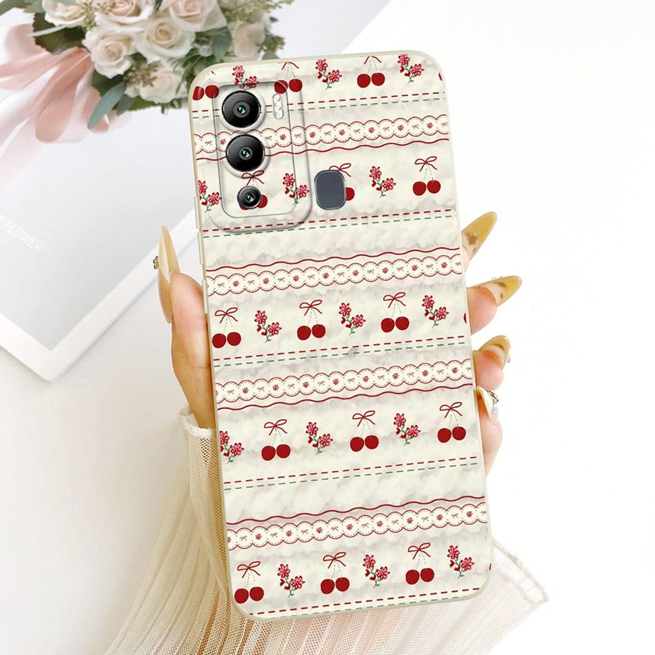For Infinix Hot 12 12 Play Cute Cat Flower Cartoon Phone Case For Infinix Hot12i Hot 12Play Shockproof Soft Silicone Bumpers