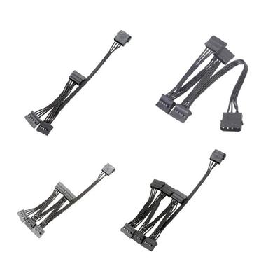 Portable 15Pin Male To Big 4Pin Female 15Pin Power Extension Cable Steady 1 To 3/4/5/6 4Pin Power Cable for PC Desktop