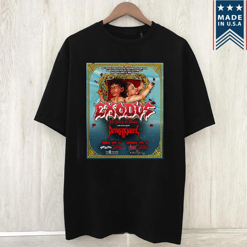 Exodus Band 40 Years Of Blood Tour 2025t Shirt Full Size S5xl S