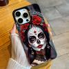 Day of the Dead Catrina Skull Phone Case For iPhone 16 17 15 14 12 13 Pro Max Black Color Shockproof Cover