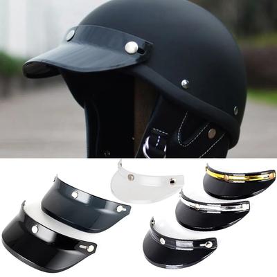 Retro Motocyklová Helma s Polovičním Obličejem 3 Cvakací Knoflíky Kšilt Vyklápěcí Větrný Štít Vintage Motocyklové Helmy Příslušenství Pro Muže Ženy