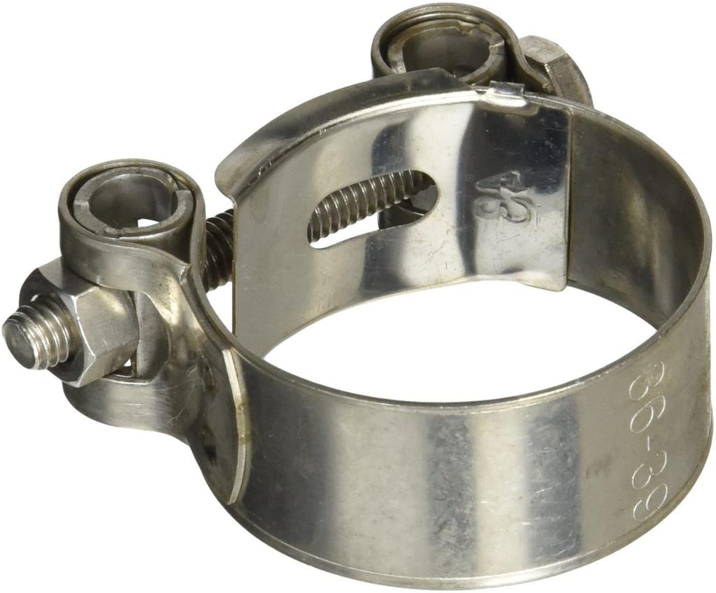 KITACO Muffler Joint Stainless Clamp, Steel, 36-39mm Diameter, Silver, 995-0102036