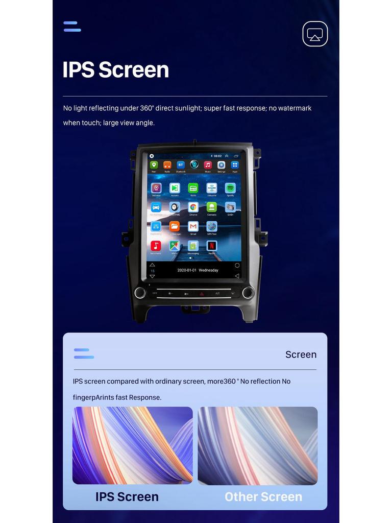 Sistem Compatibil CarPlay Android 13 pentru Ford Everest, Ranger și Endeavour 2015-2022.