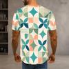 Herren Plus Size Rundhals Kurzarm Geometrisch Bedrucktes Lässiges T-Shirt