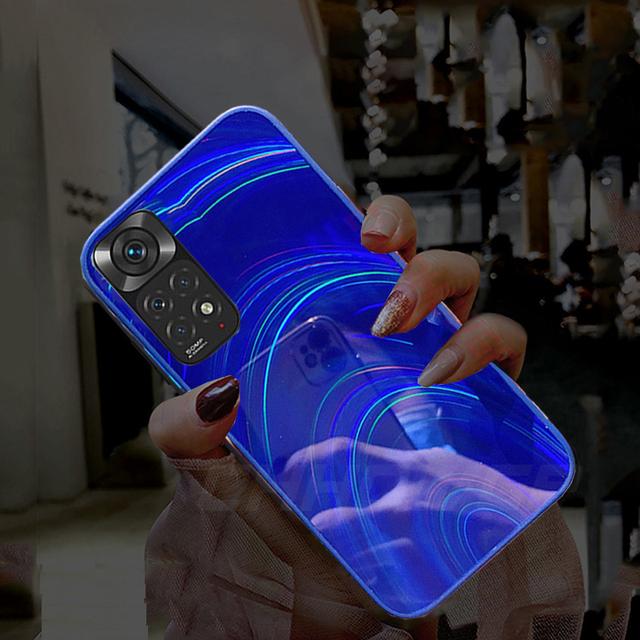 

For Redmi Note 11 11S 4G Global Case 3D Glitter Rainbow Laser Phone Case For Xiaomi Redmi Note11 Note11S 4G Silicon Back Cover Redmi Note 11S 4G синій