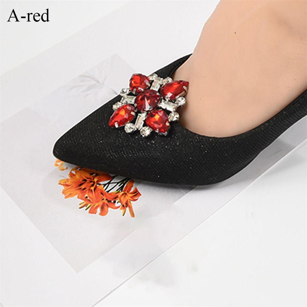 Fashion Shiny Metal Shoe Clips Rhinestones Crystal Charm Buckle Removable Bride Shoes Decoration High Heel