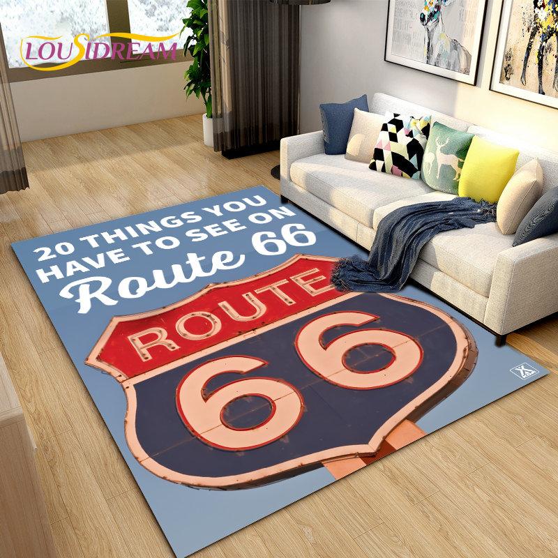 Tarihi Route 66, Ana Yol, mré estrada Alan Kilim, Ev Oturma Odası Yatak Odası Kanepe Paspas Dekor için Halı Halı, Kaymaz Zemin Mat