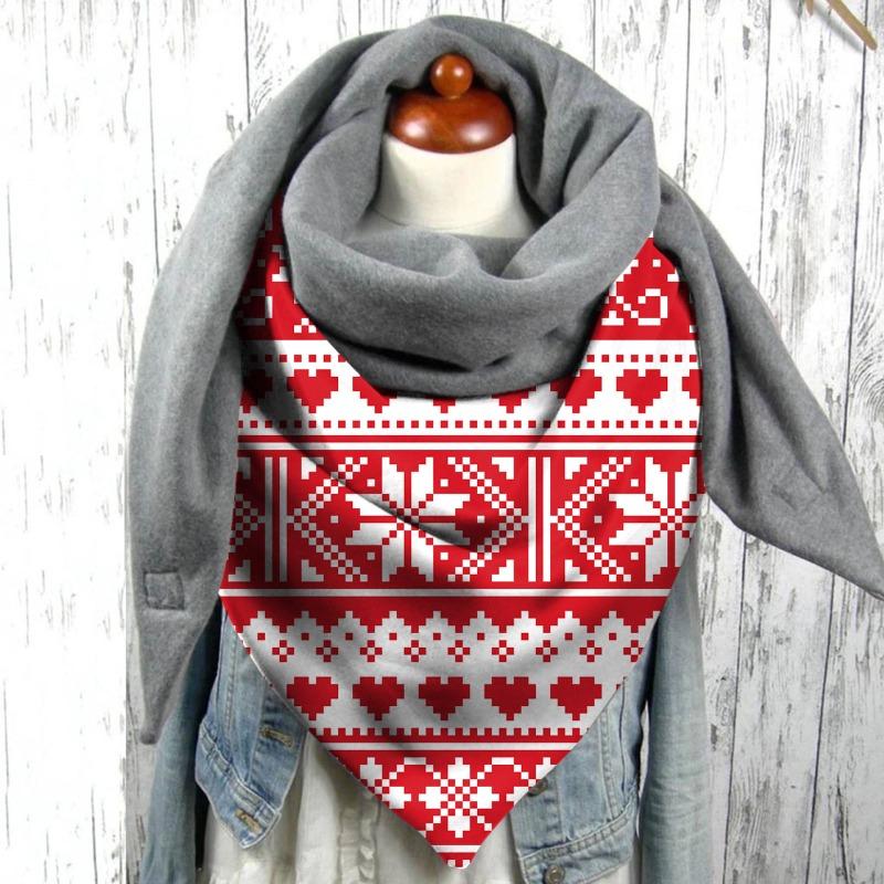 Halloween Fashion Simple Versatile Thickened Warm Shawl Christmas Printed Scarf Scarf