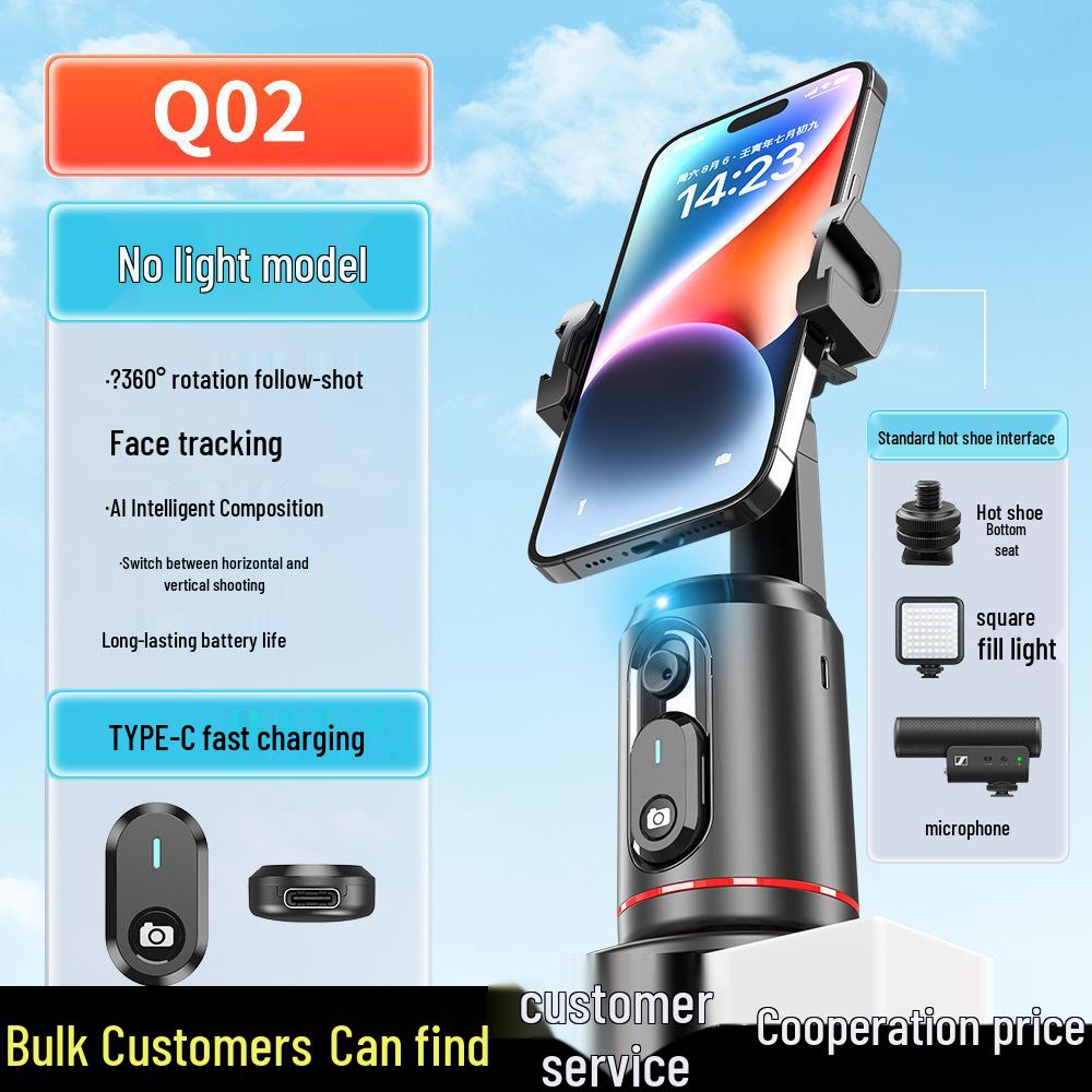 

Q02 Smart AI Gimbal: 360° Face Tracking & Rotation for Live Streaming
