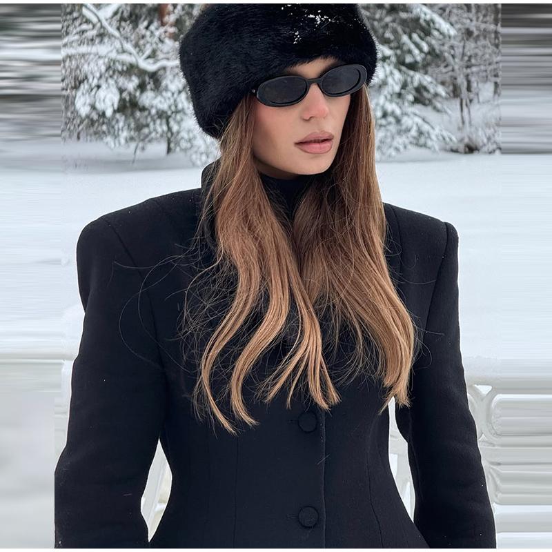 Lapel Single-breasted Long Ladies Coat Fashion All-match Solid Color Thick Coat Autumn and Winter New Ladies Long Jacket