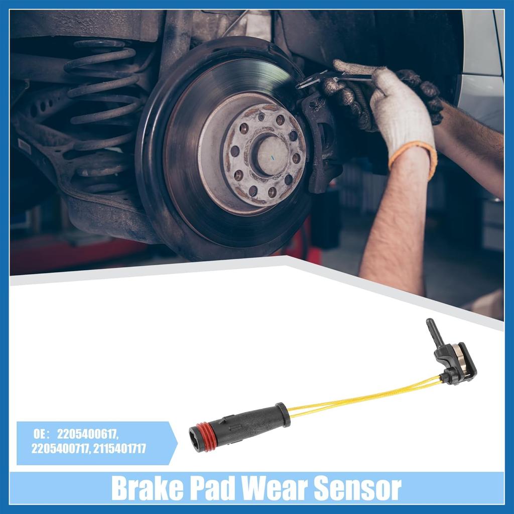 Car Brake Pad Sensor Front Rear Disc Brake Pad Wear Indicator Sensor Fit for Mercedes-Benz C230 - Pack of 4 Black Item Replacement