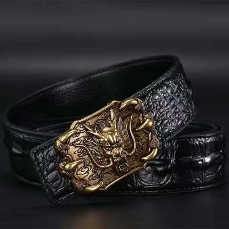 Men's Leather Belt Genuine Leather Belt Personality Faucet Alloy Smooth Buckle Belt Youth Casual Belt