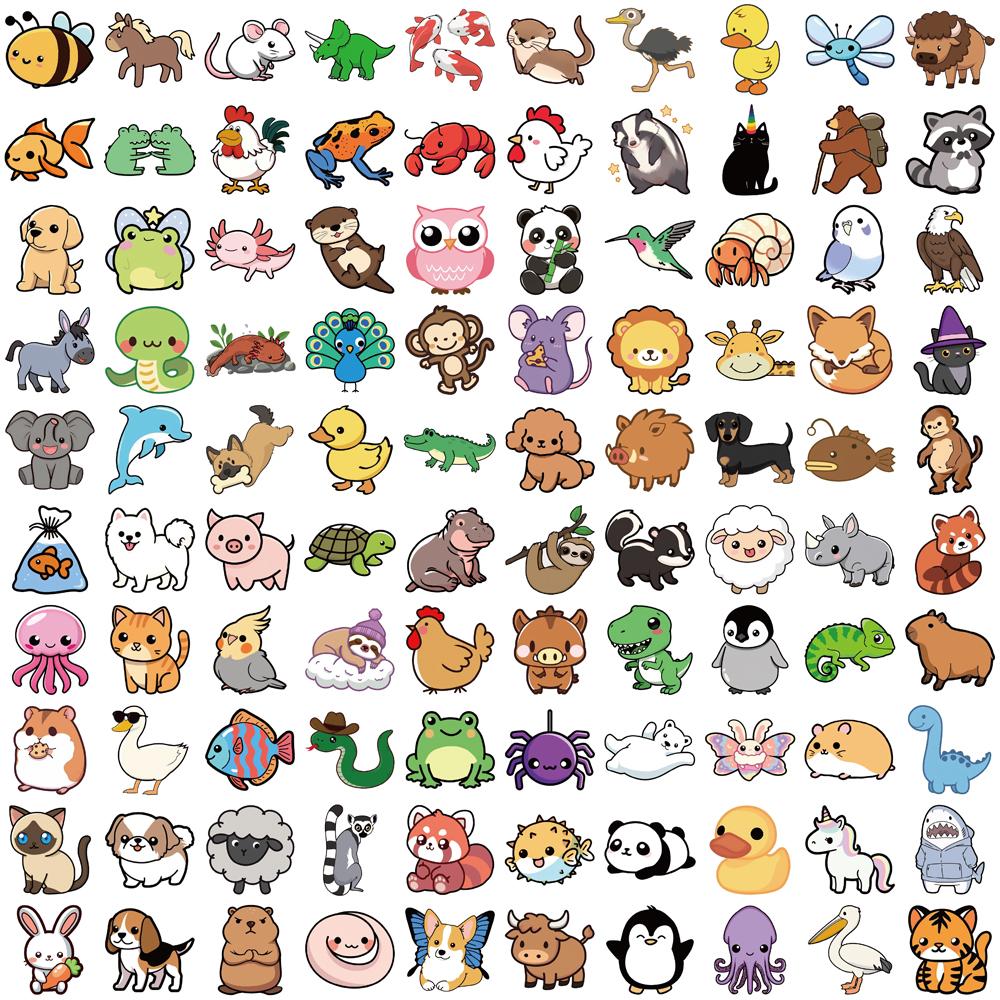 100/200PCS Animal Sticker Retro Landscape DIY Phone Guitar Laptop Luggage Notebook Festival Guitars More Waterproof Sticker
