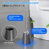 Smartbin Toilet Brush and Holder with Storage Stylish Cleaning Brush Bathroom Toilet Metal Case and Stainless Steel Gray 2-Tier Case, Set, Brush,