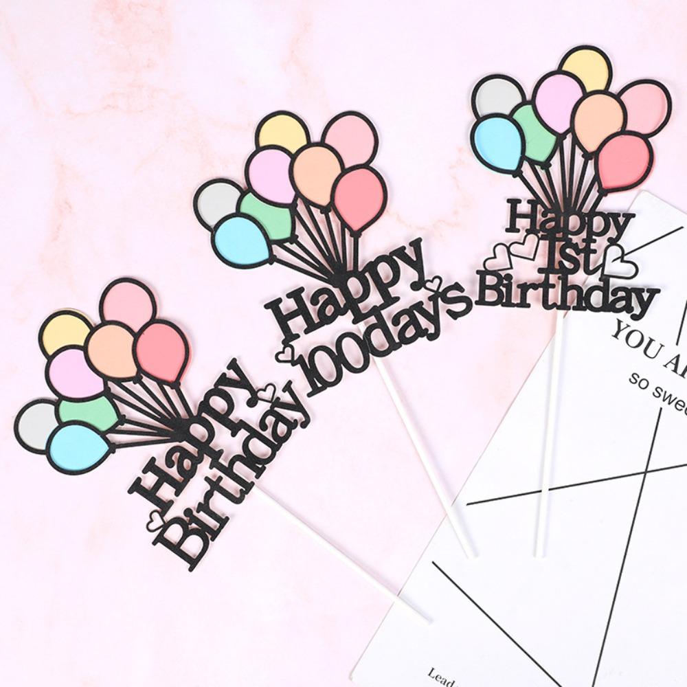 

Double Layer Balloons Cake Toppers Paper Happy Birthday Cake Decoration Cupcake Toppers Birthday Happy Birthday