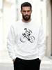Men'S Casual Round-Neck Sweatshirt with a Cycling Pattern