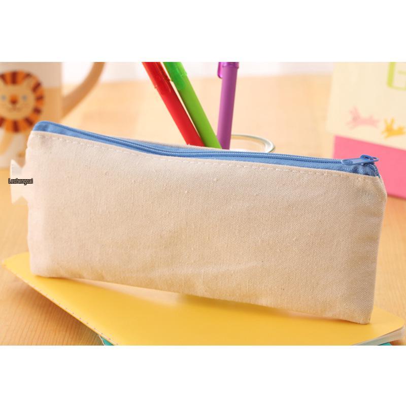 Bojin Canvas DIY Blank Pencil Case for Student Art - Perfect for Hand-Painting for Boys and Girls