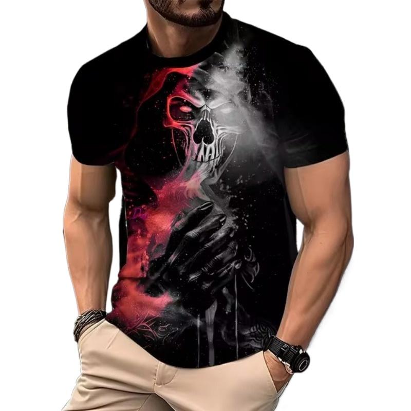 3D Lion Print Graphic T Shirts Short Sleeve Tee Men's Clothing O-Neck Animal Print Mens Clothing T-shirts for Men Street Tops