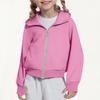 Children's Fashion Solid Color Long Sleeved Hooded Sweatshirt, Girls' Hoodie Jacket
